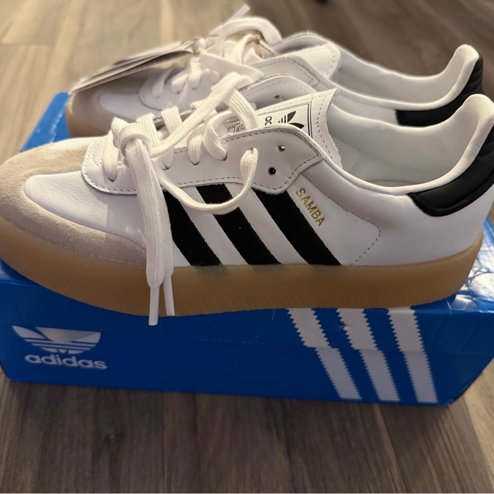 Adidas Samba White and Black Shoes